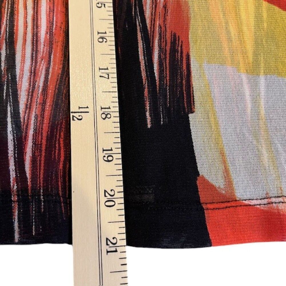 St. John SoCa Sheer Bright Abstract‎ Print Mock Neck Long Sleeve Top Size Small - Picture 9 of 11